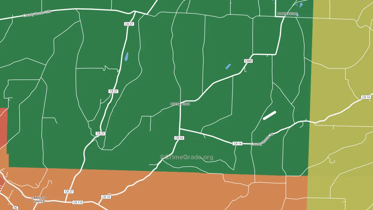 Buena Vista, NY Map of Theft Rates