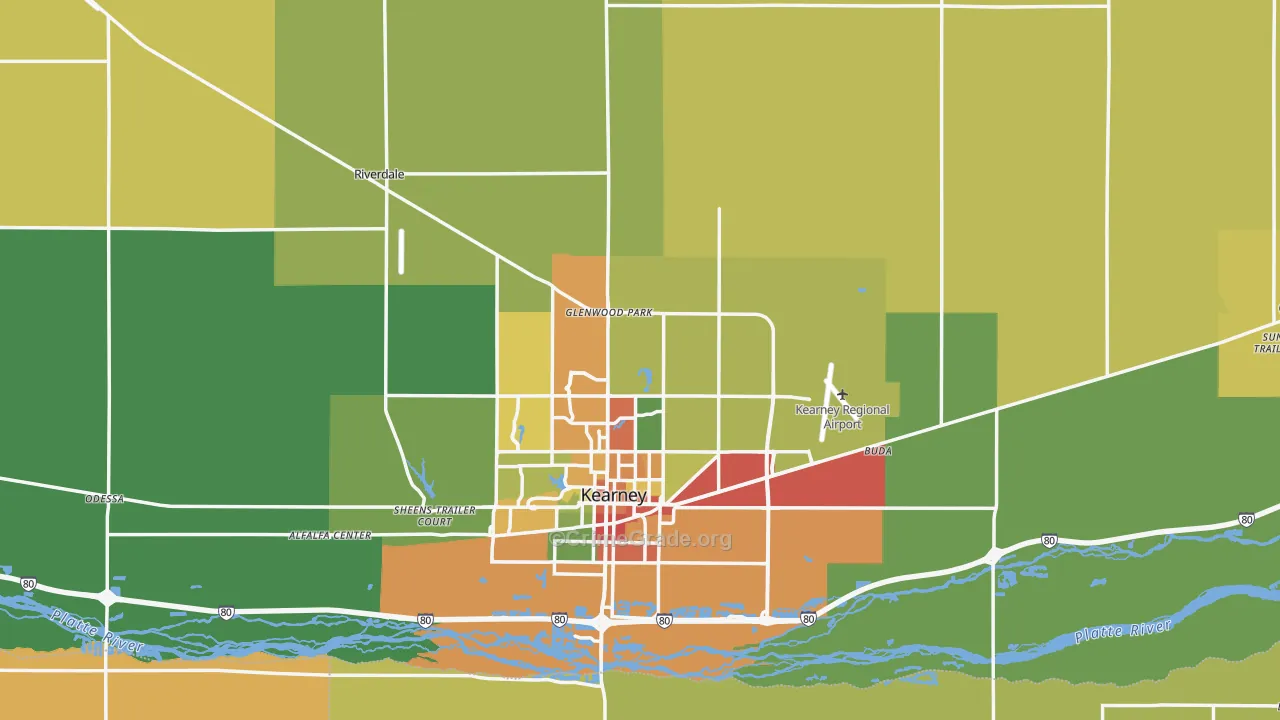 Buffalo County, NE Map of Theft Rates