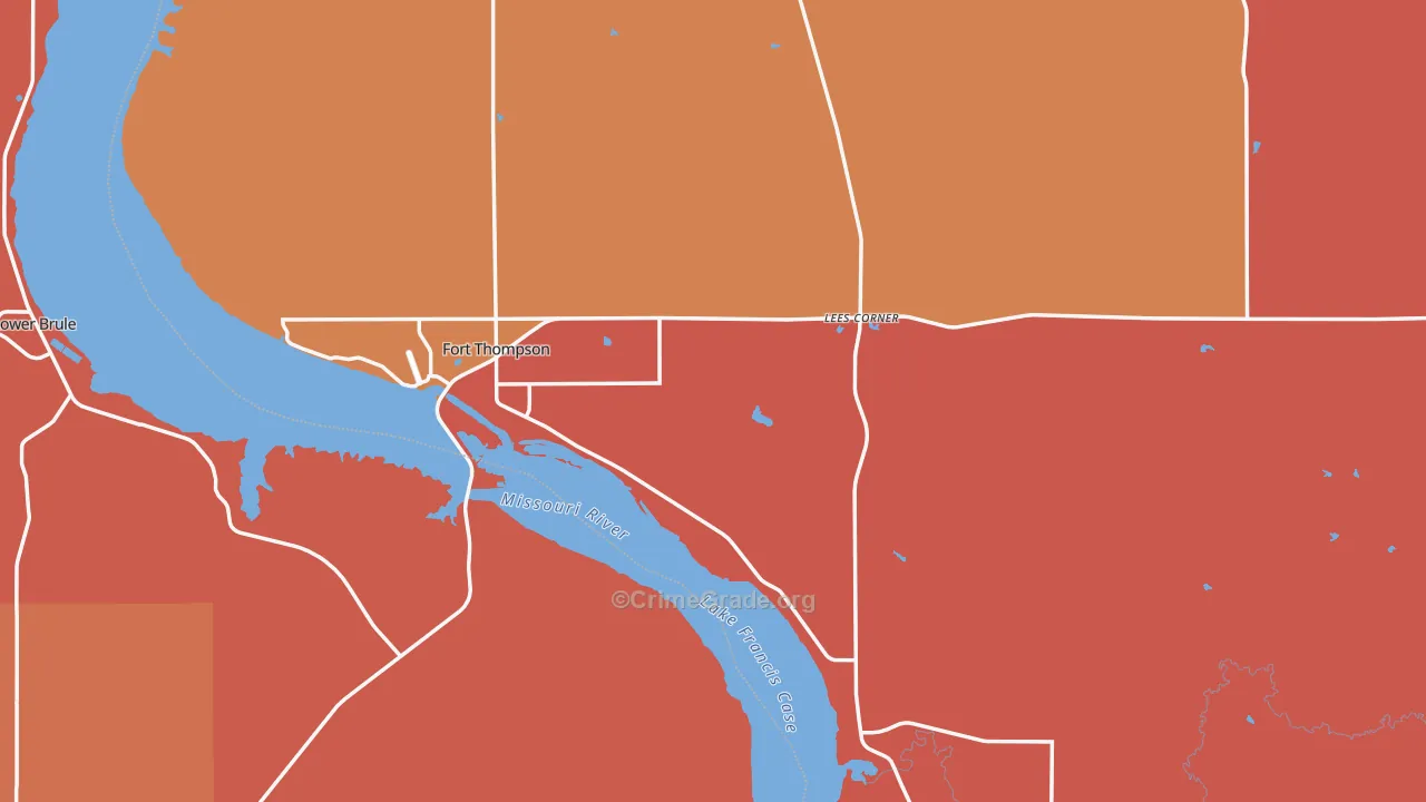 Buffalo County, SD Map of Theft Rates