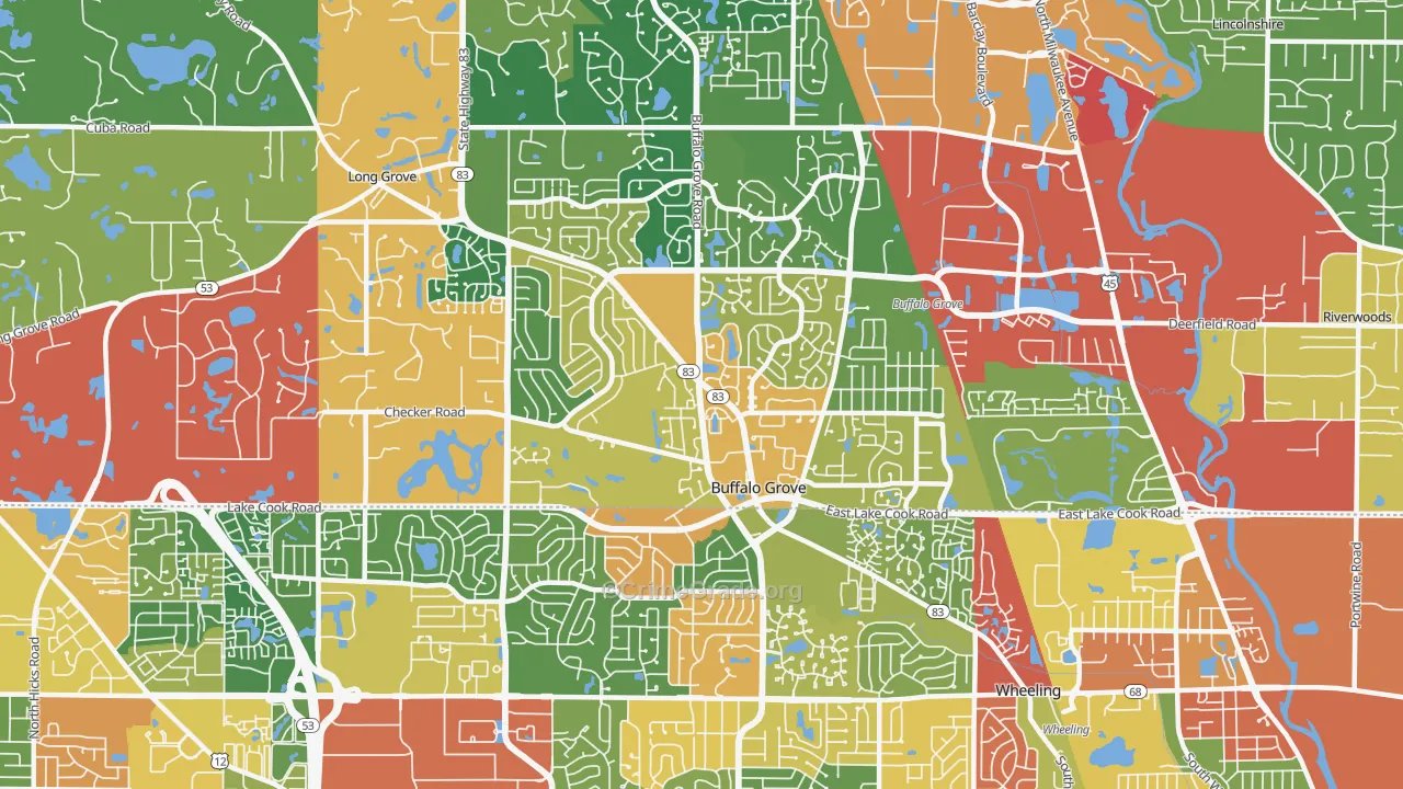 Buffalo Grove, IL Map of Theft Rates