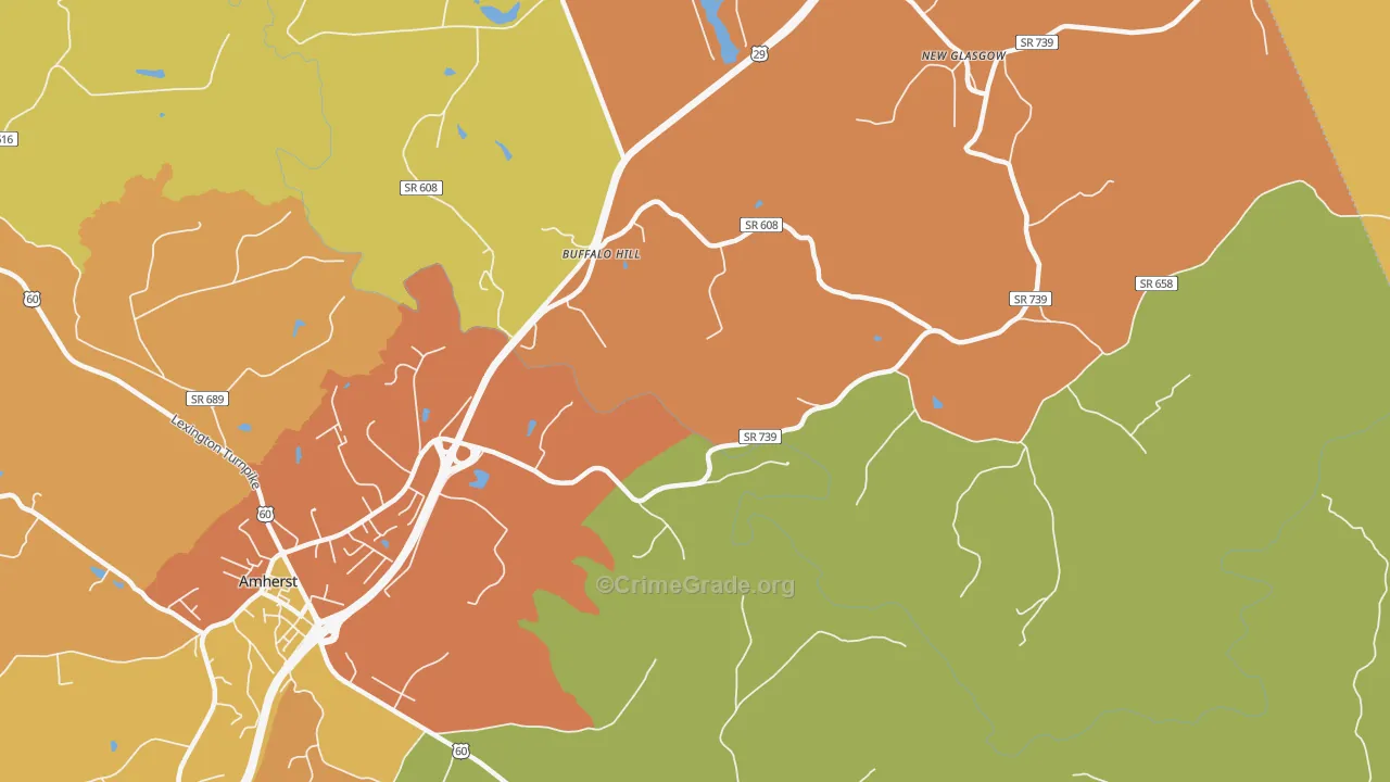 Buffalo Hill, VA Map of Theft Rates