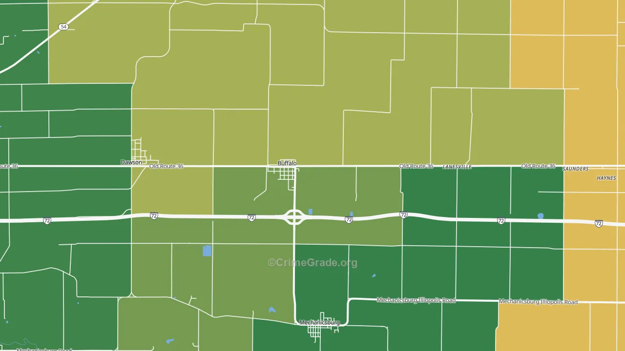 Buffalo, IL Map of Theft Rates