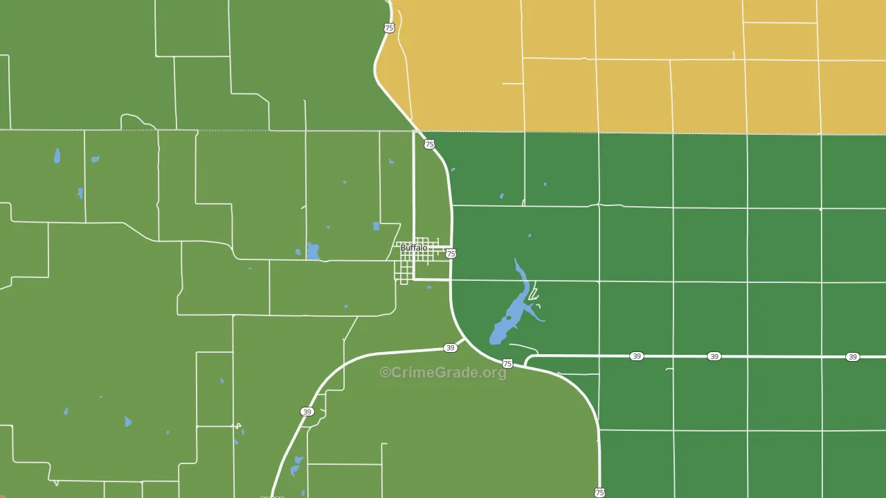 Buffalo, KS Map of Theft Rates