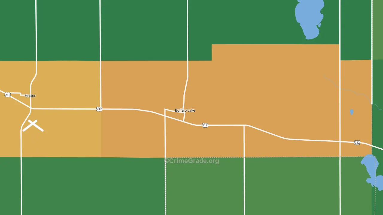 Buffalo Lake, MN Map of Theft Rates