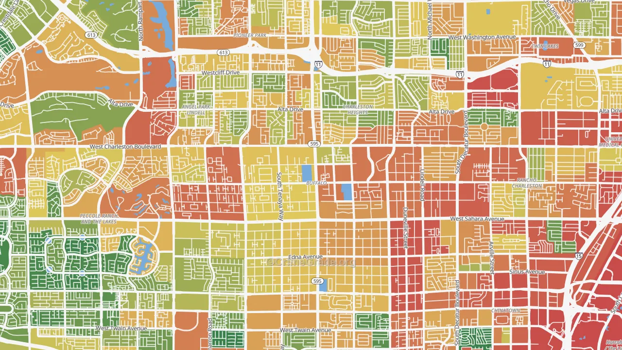 Buffalo, Las Vegas, NV Map of Theft Rates