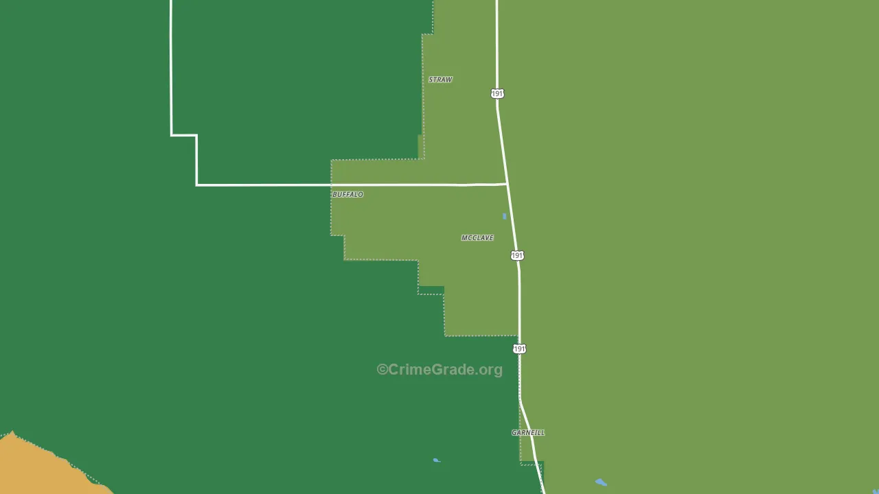 Buffalo, MT Map of Theft Rates