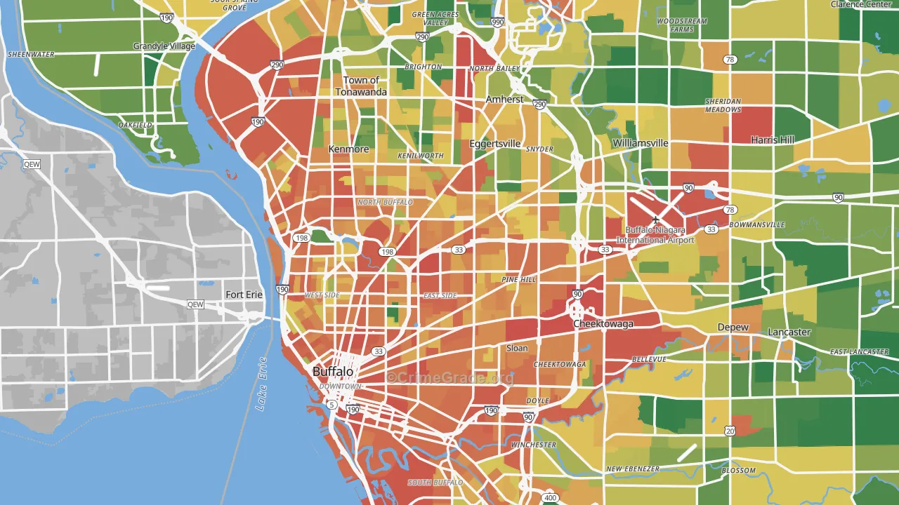 Buffalo, NY Map of Theft Rates