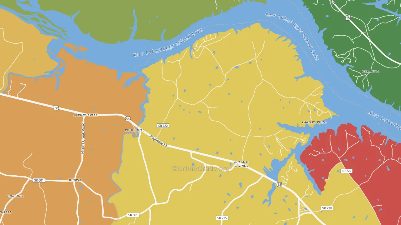 Buffalo Springs, VA Map of Theft Rates
