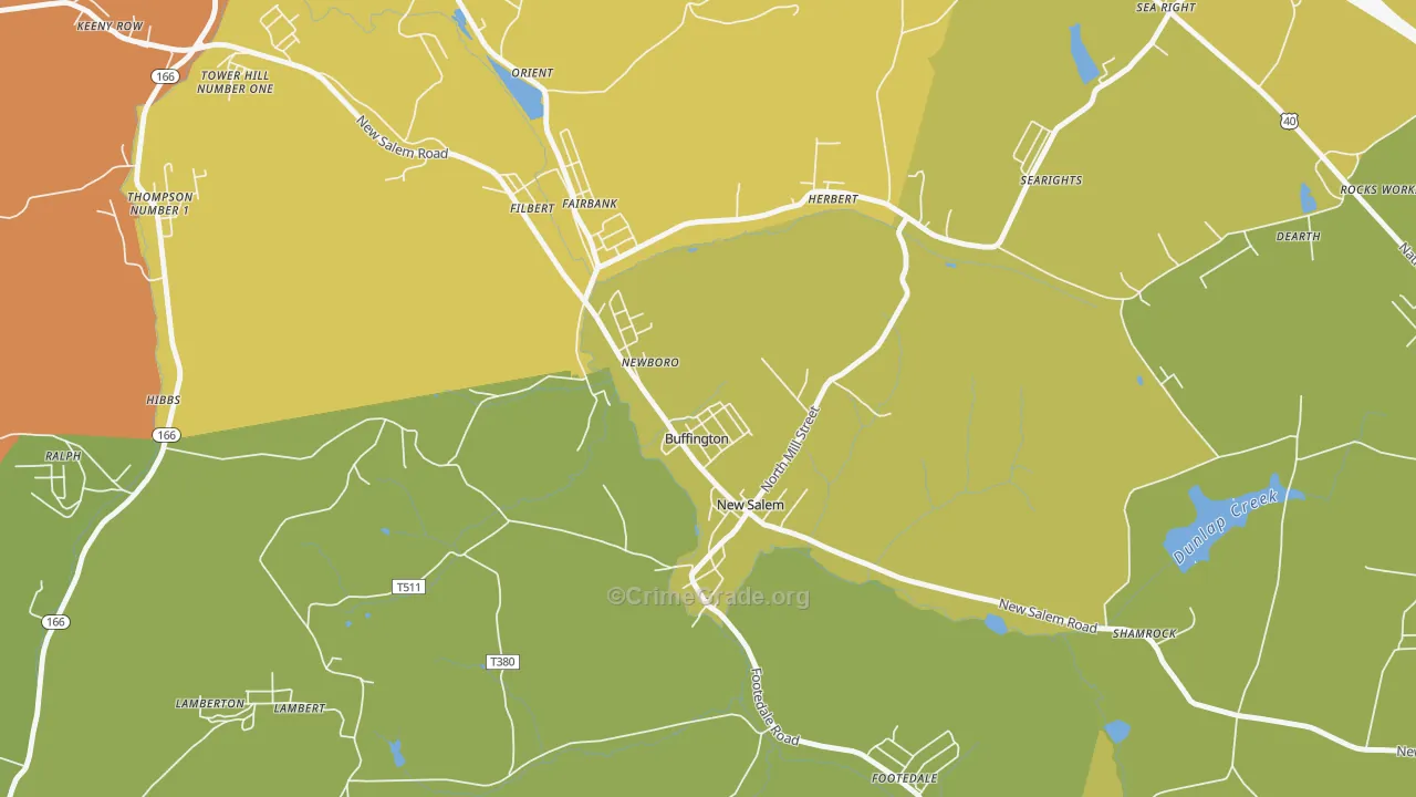 Buffington, PA Map of Theft Rates