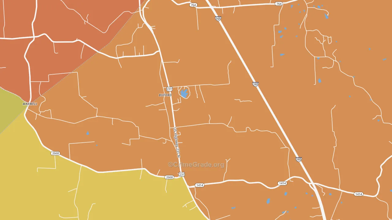 Buford, KY Map of Theft Rates