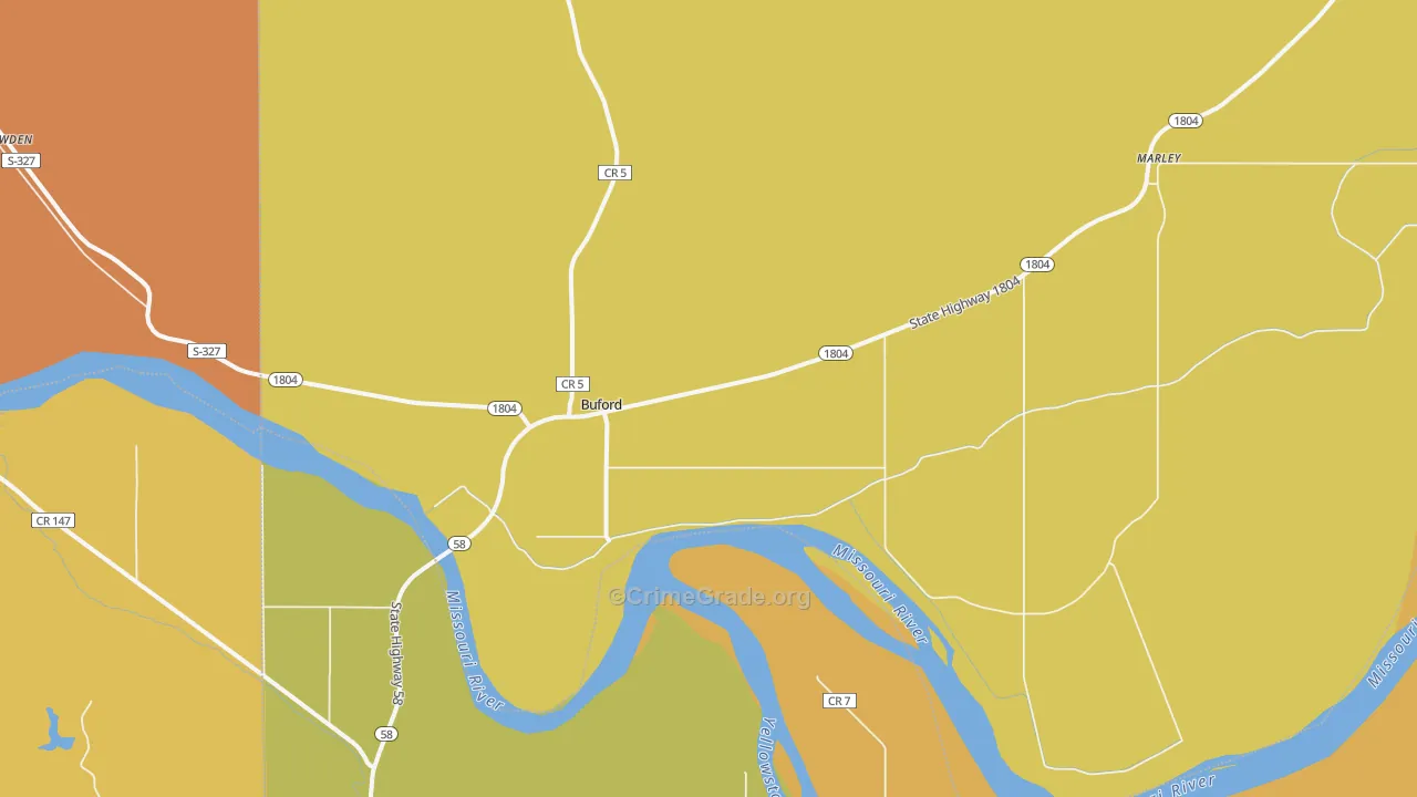 Buford, ND Map of Theft Rates