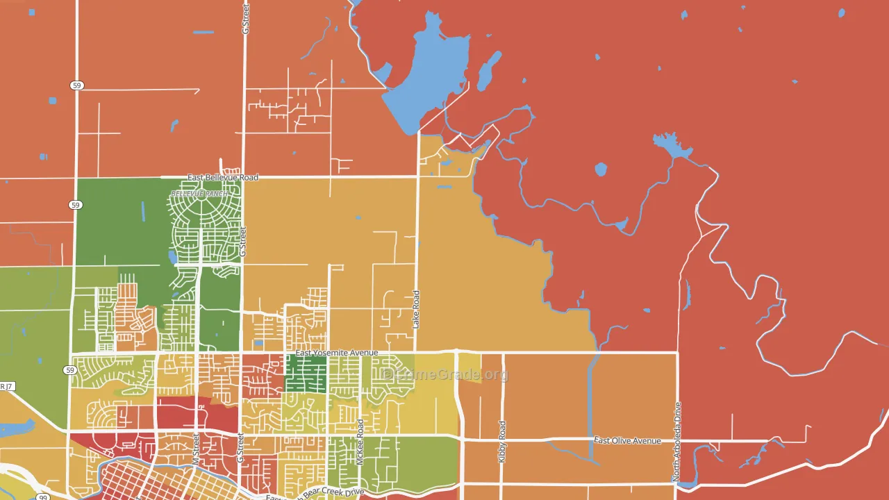 Buhach, CA Map of Theft Rates