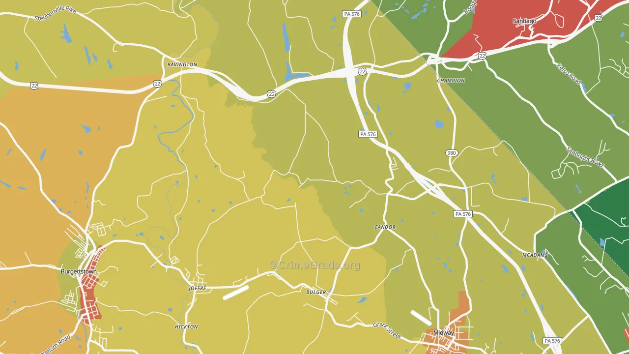 Bulger, PA Map of Theft Rates