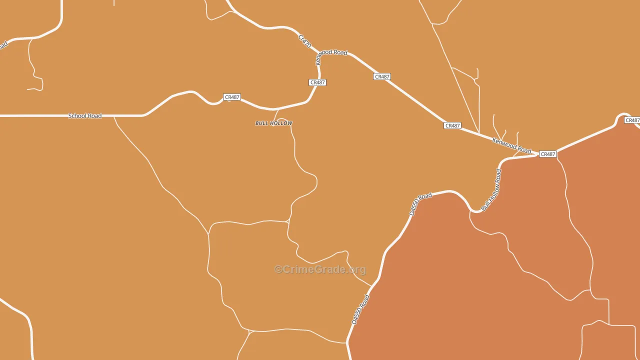 Bull Hollow, OK Map of Theft Rates