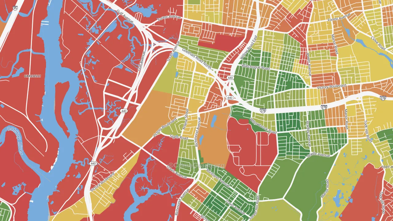 Bulls Head, Staten Island, NY Map of Theft Rates