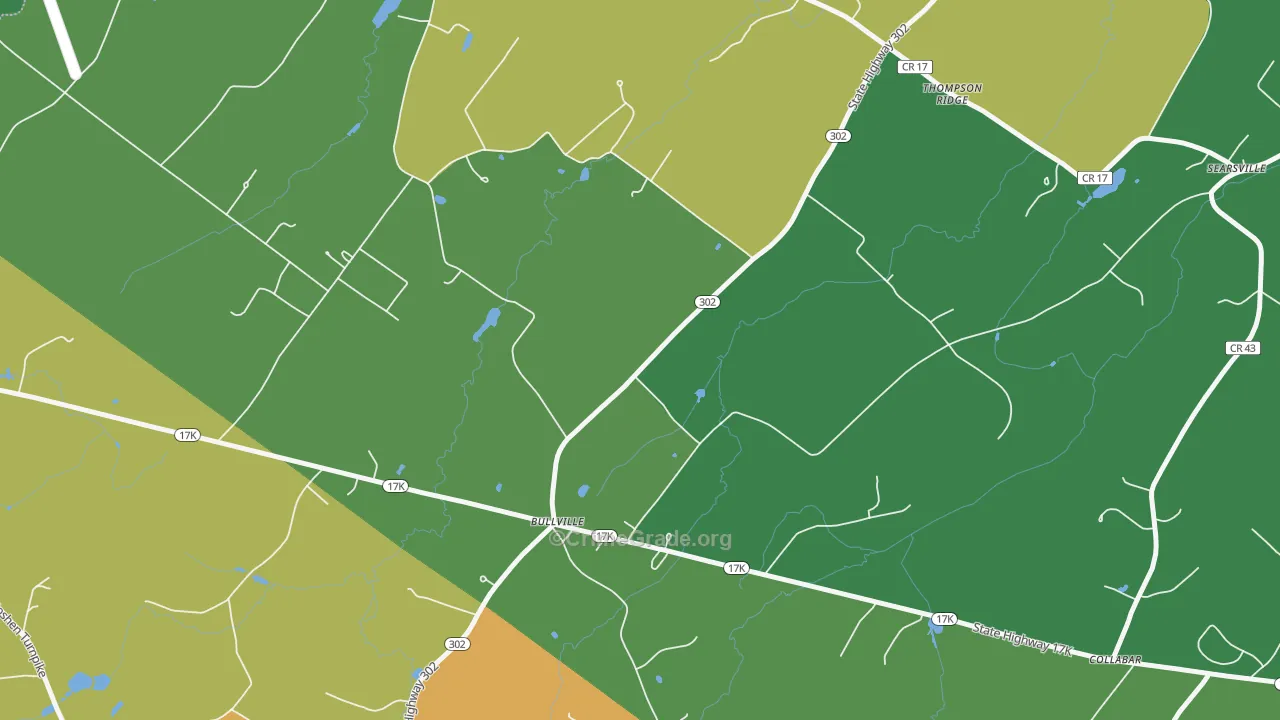 Bullville, NY Map of Theft Rates