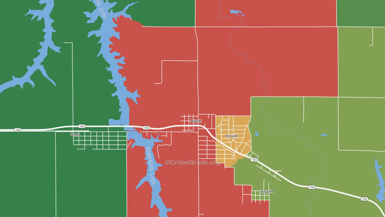Bulpitt, IL Map of Theft Rates