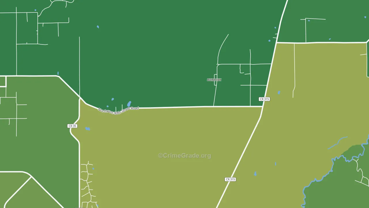 Burbank, FL Map of Theft Rates
