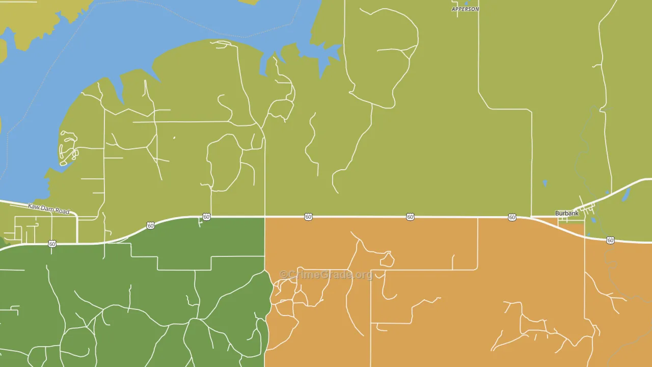 Burbank, OK Map of Theft Rates