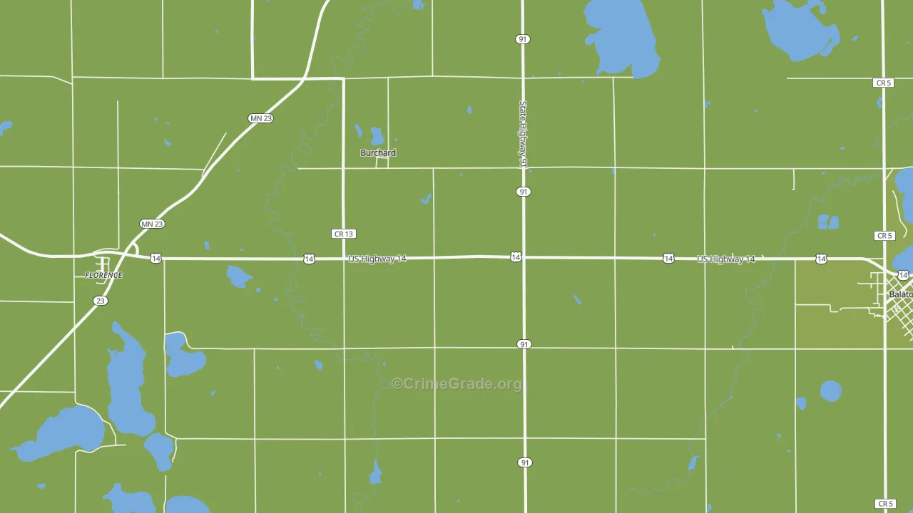 Burchard, MN Map of Theft Rates