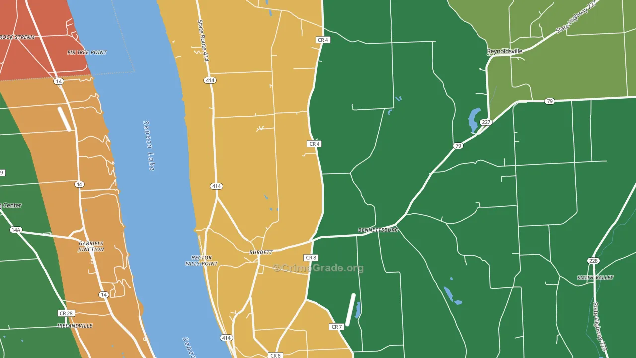 Burdett, NY Map of Theft Rates