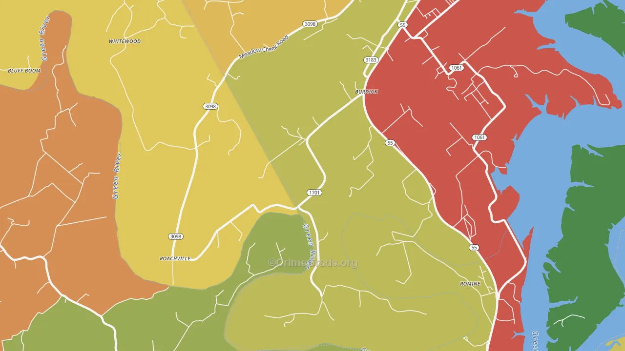 Burdick, KY Map of Theft Rates