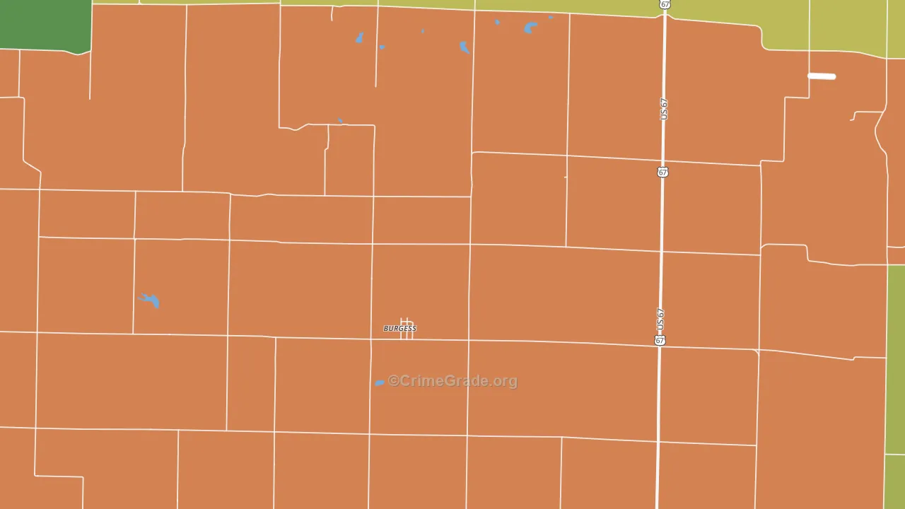 Burgess, IL Map of Theft Rates