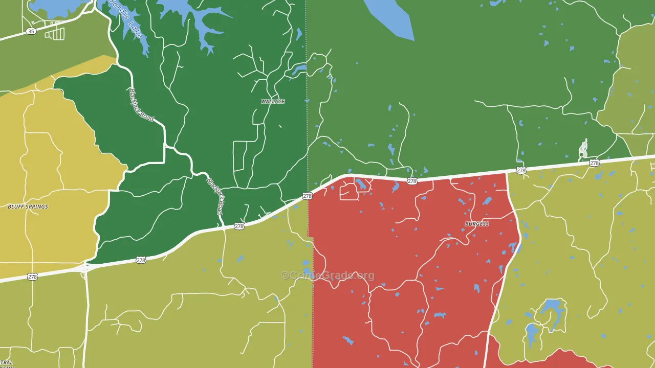 Burgess, MS Map of Theft Rates