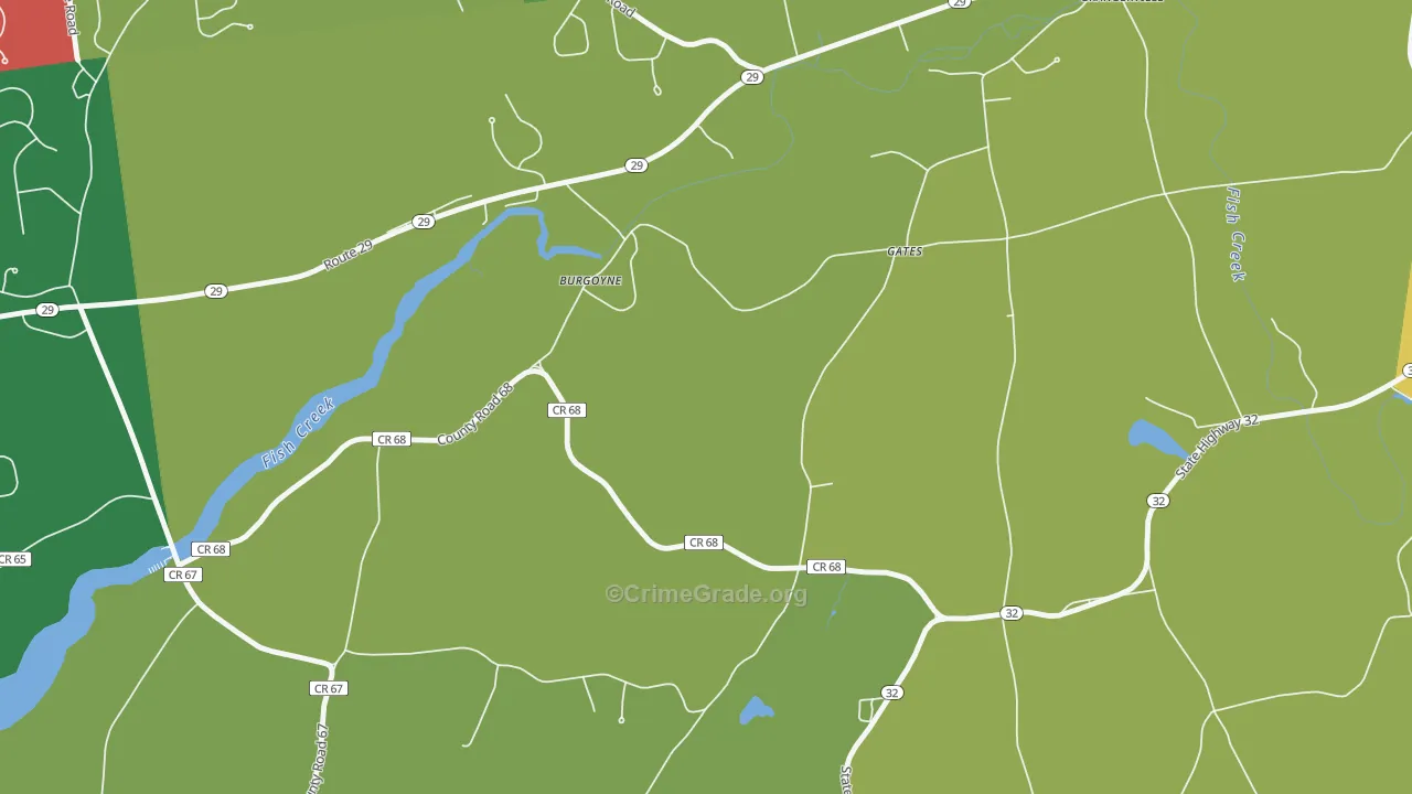 Burgoyne, NY Map of Theft Rates