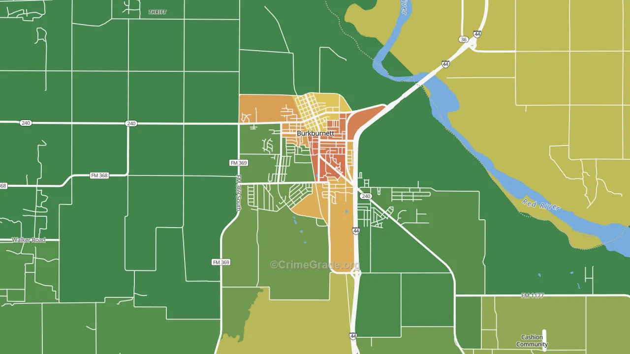 Burkburnett, TX Map of Theft Rates