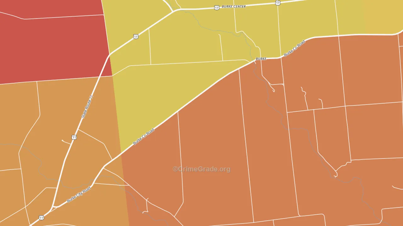 Burke Center, NY Map of Theft Rates