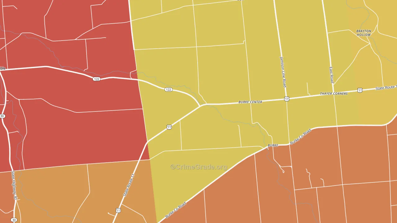 Burke, NY Map of Theft Rates