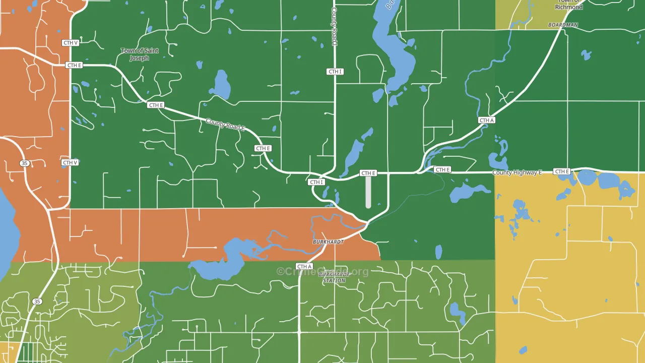 Burkhardt, WI Map of Theft Rates