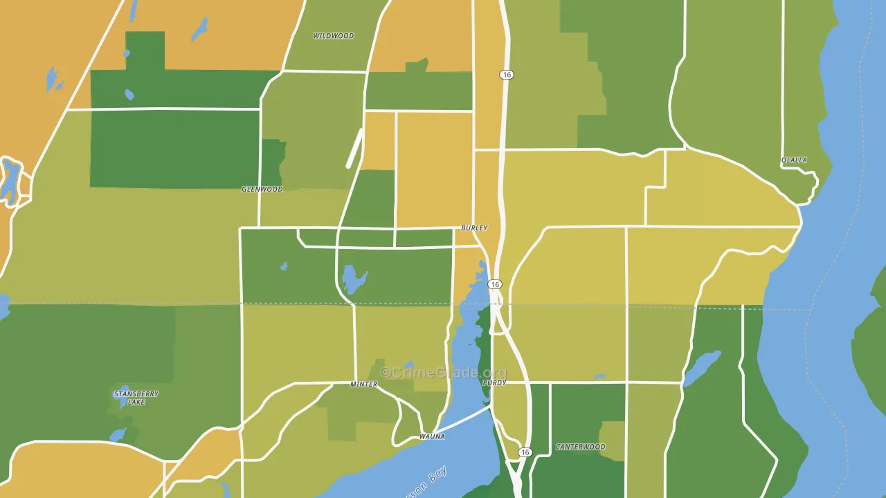 Burley, WA Map of Theft Rates