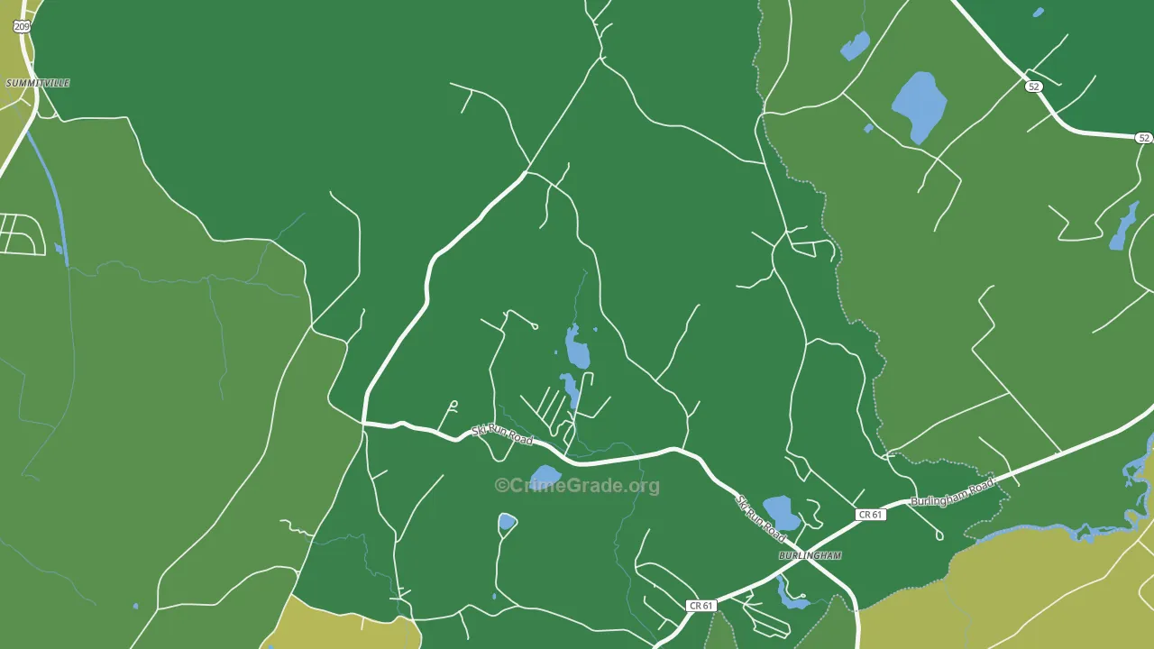 Burlingham, NY Map of Theft Rates