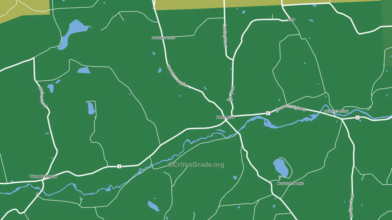 Burlington, PA Map of Theft Rates