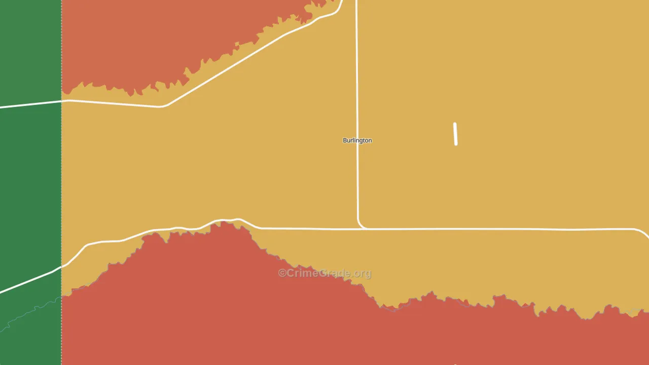 Burlington, WY Map of Theft Rates