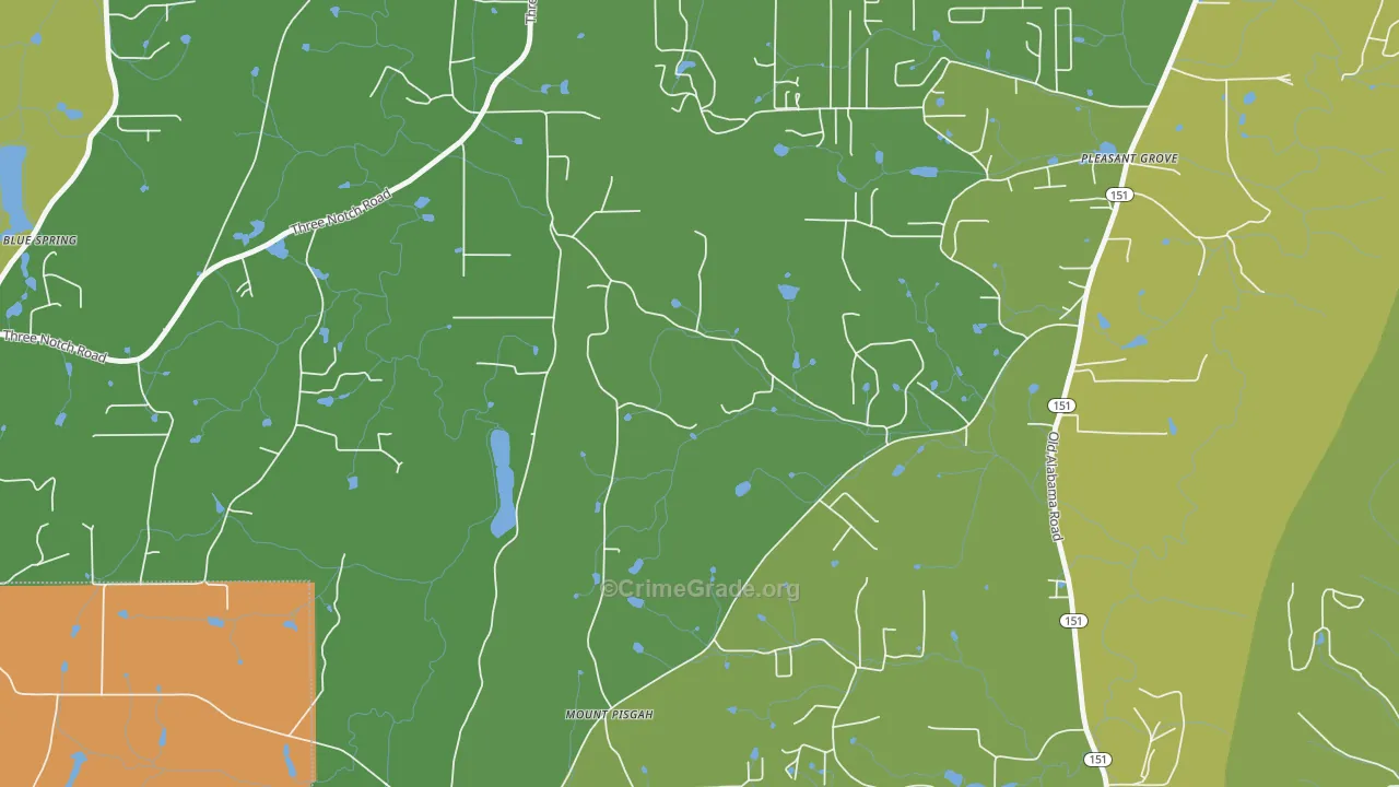 Burning Bush, GA Map of Theft Rates