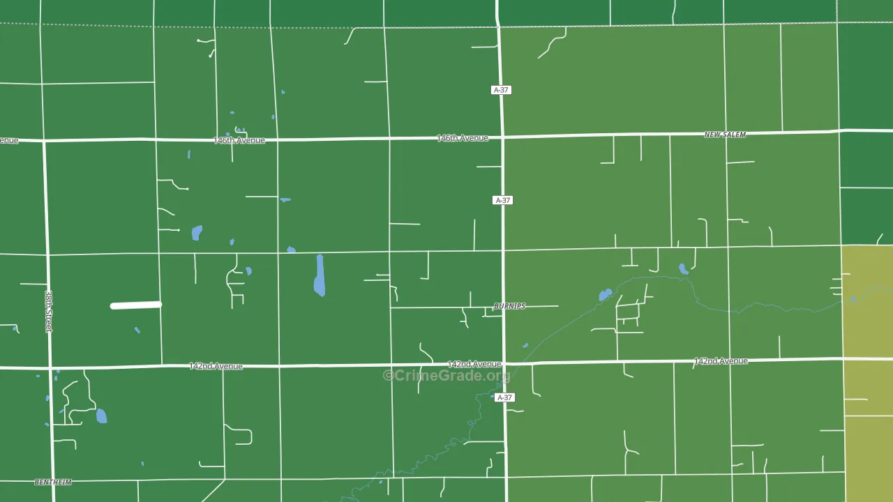 Burnips, MI Map of Theft Rates