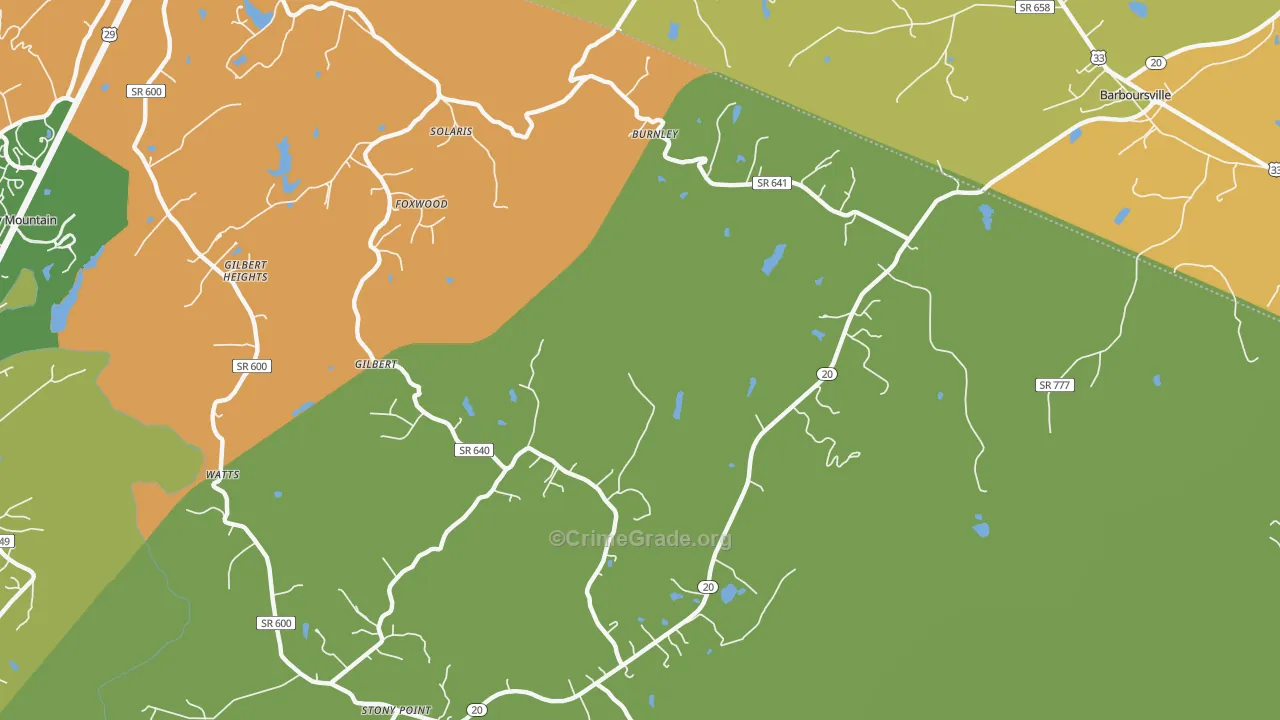 Burnley, VA Map of Theft Rates