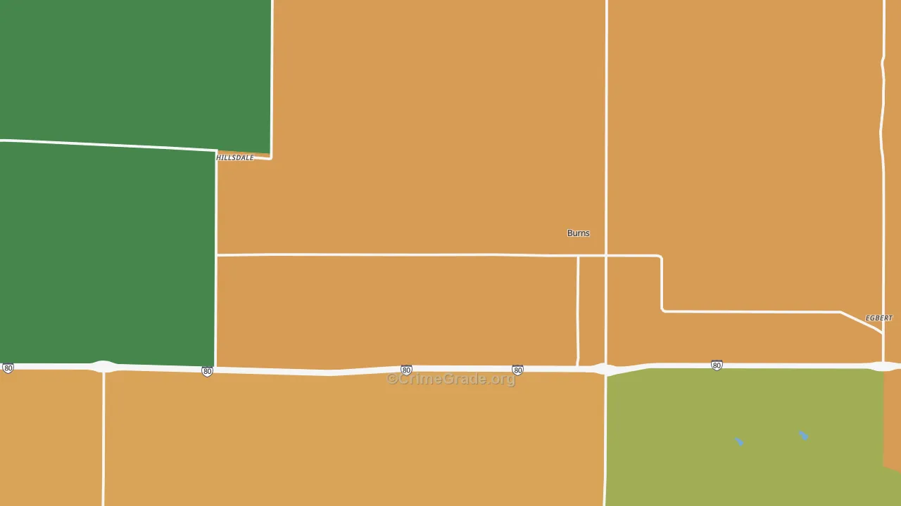 Burns, WY Map of Theft Rates