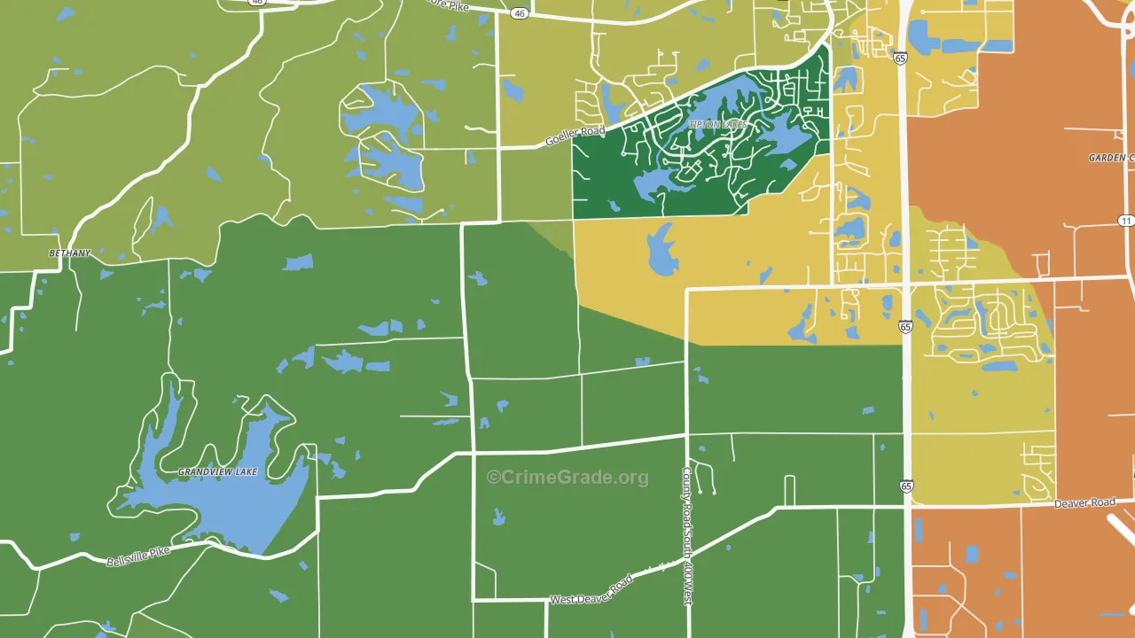 Burnsville, IN Map of Theft Rates