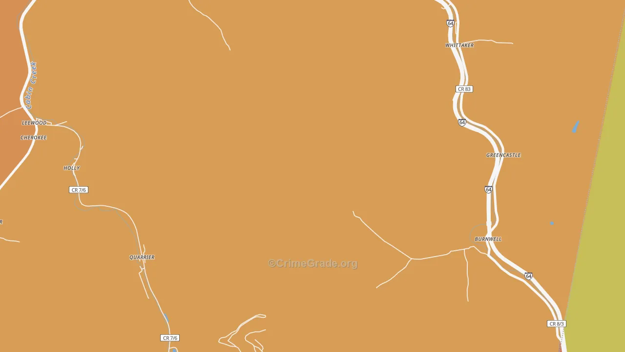 Burnwell, WV Map of Theft Rates