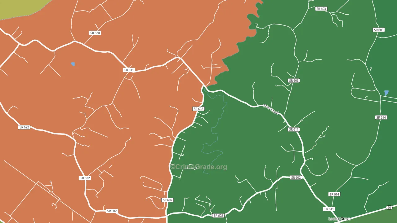 Burr Hill, VA Map of Theft Rates