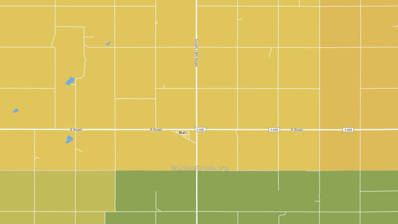 Burr, NE Map of Theft Rates