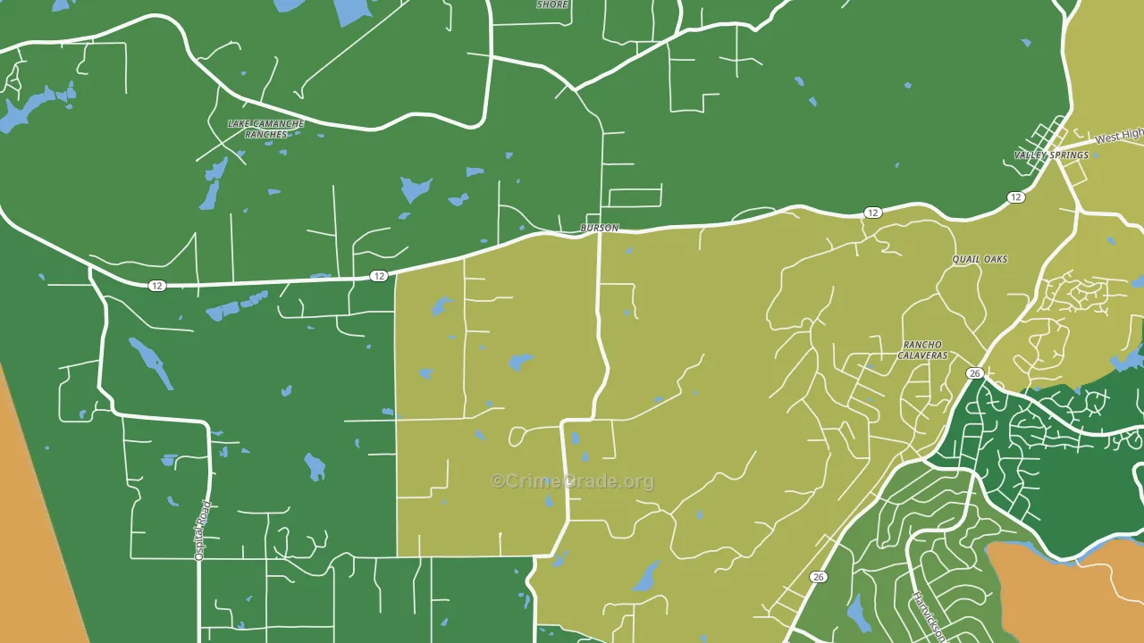 Burson, CA Map of Theft Rates