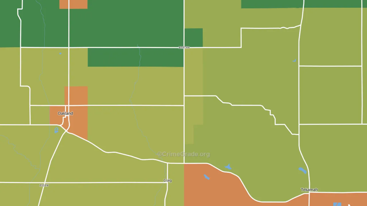 Burt County, NE Map of Theft Rates