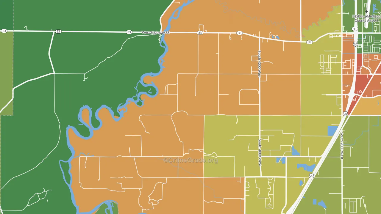 Burton, ID Map of Theft Rates