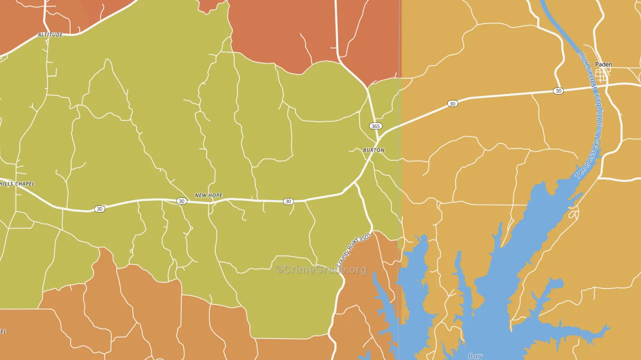 Burtons, MS Map of Theft Rates