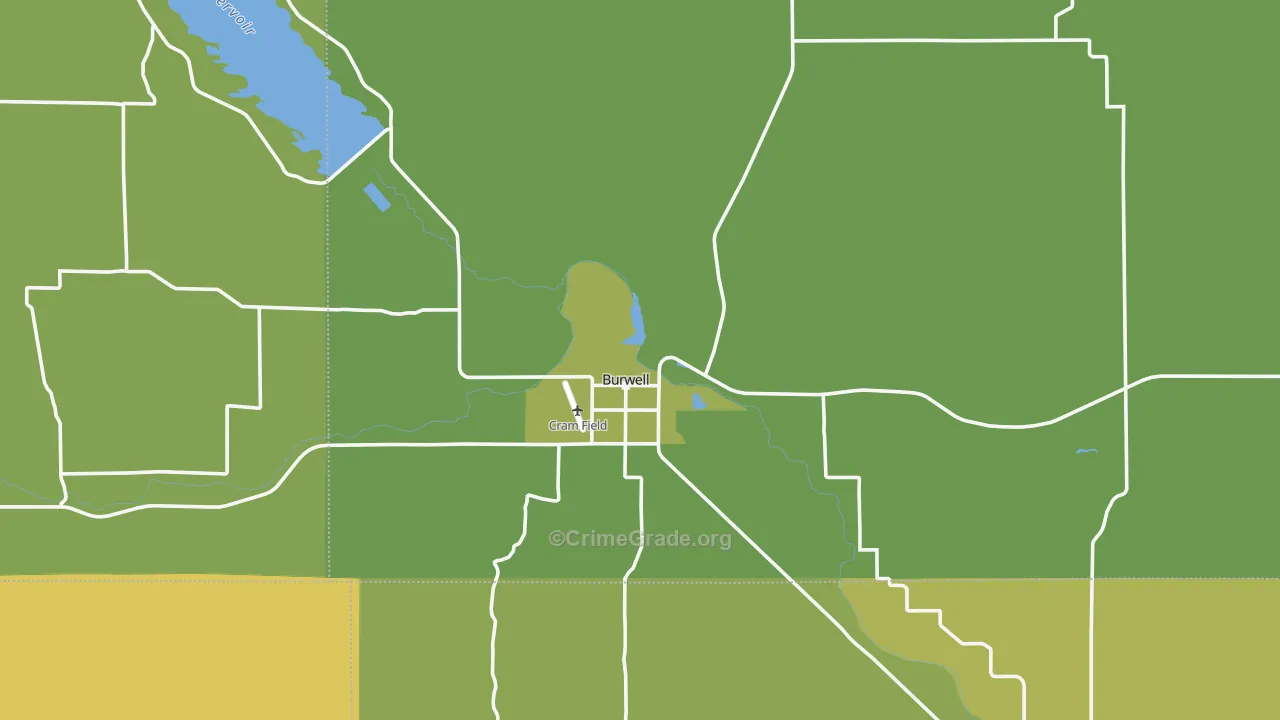 Burwell, NE Map of Theft Rates